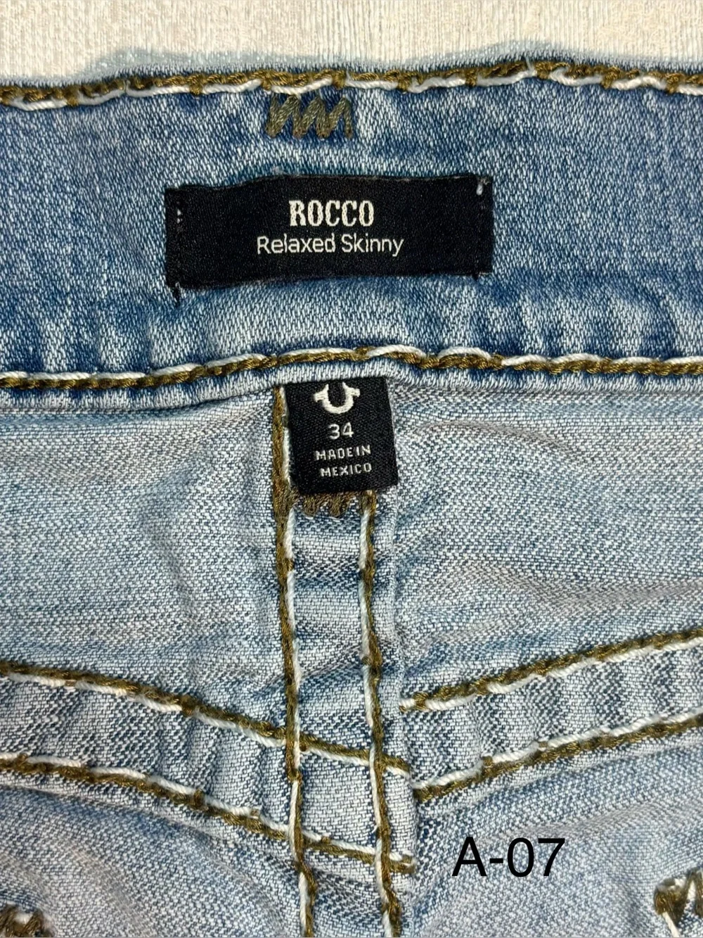 True Religion Men's Light Blue Slim Straight Jeans